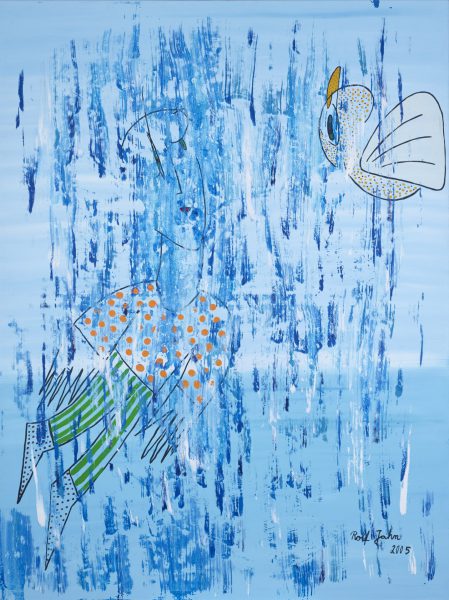 rolf jahn stürmische begegnung 2005 acryl auf leinwand 200 x 150 cm